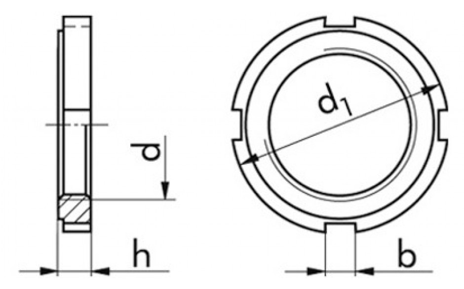 Nutmutter DIN 1804W - 14H - blank - M32 X 1,5
