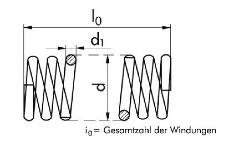 Druckfeder D-1,5/DA-12/IG- 8/LO-35 Federstahldraht verzinkt