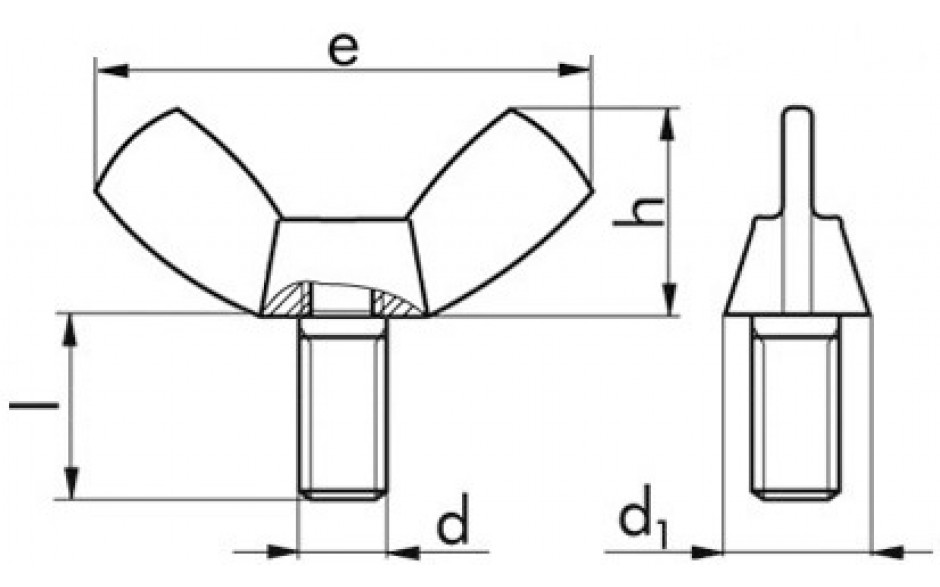 Flügelschraube ~ DIN 316 - A2 - M5 X 20