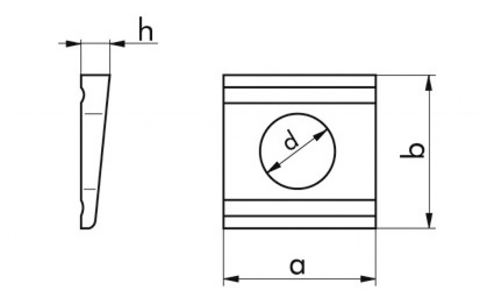 Vierkantscheibe DIN 434 - 100HV - Stahl - blank - M8=9mm
