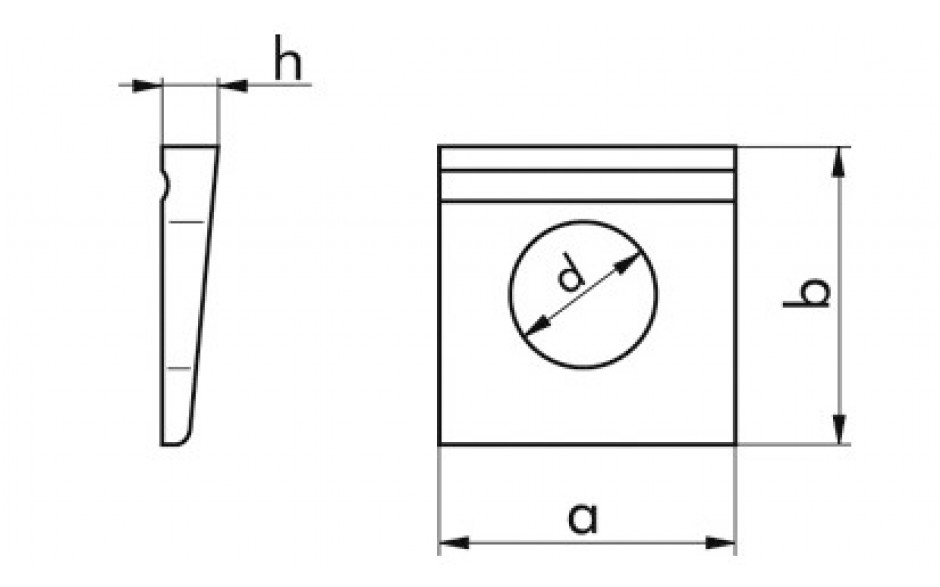 Vierkantscheibe DIN 435 - 100HV - Stahl - blank - M20=22mm