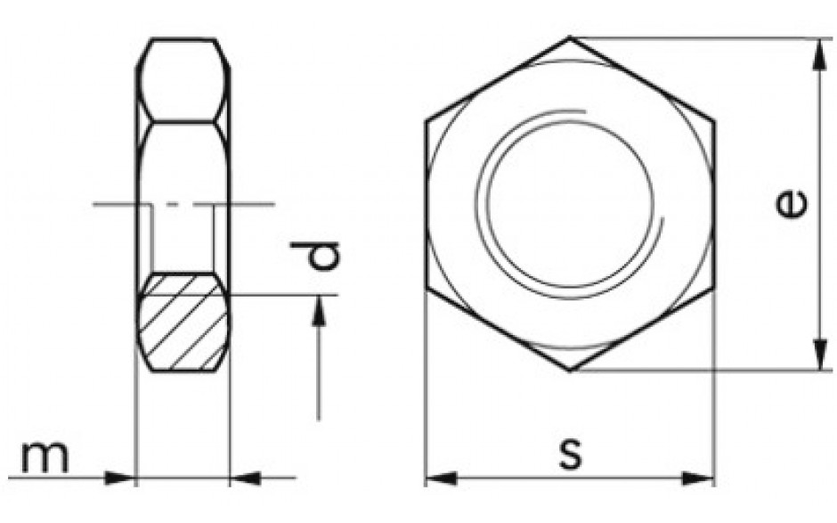 Niedrige Sechskantmutter DIN 439 - 04 - Zinklamelle silber - M20 X 1,5