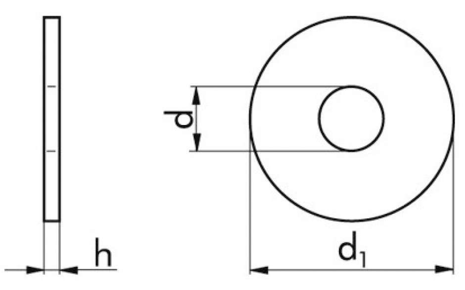 Scheibe DIN 440R - Stahl - blank - 6,6 X 22 X 2