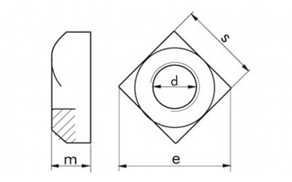 Vierkantmutter DIN 557 - 5 - blank - M20