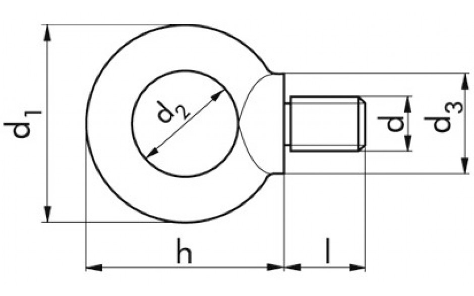 Ringschraube DIN 580 - C15E - blank - M22 - Tragfähigkeit 1400kg
