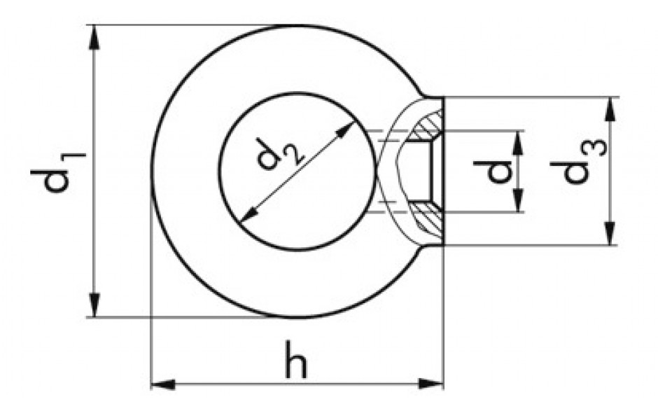 Ringmutter DIN 582 - C15E - blank - M16 - Tragfähigkeit 700kg