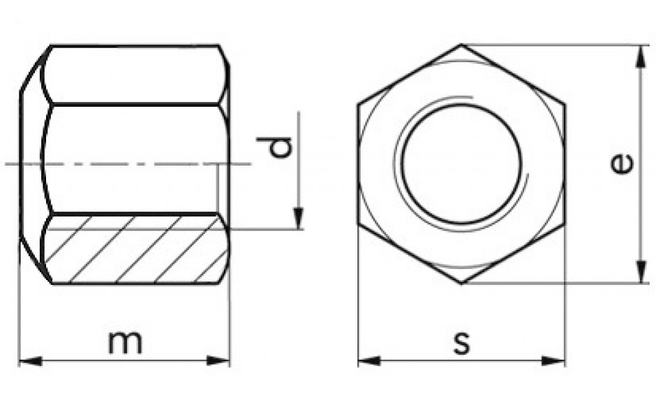 Sechskantmutter DIN 6330B - 10 - blank - M12
