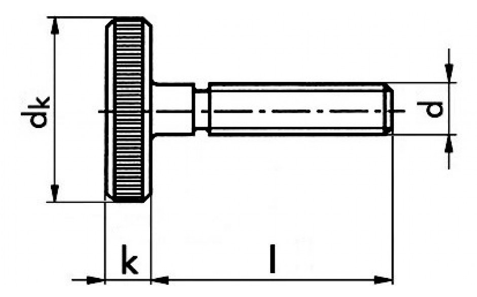 Rändelschraube DIN 653 - 5.8 - blank - M4 X 12