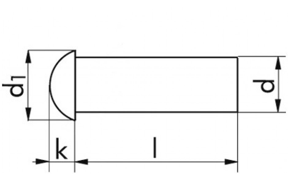 Halbrundniete DIN 660 - Stahl - blank - 5 X 10