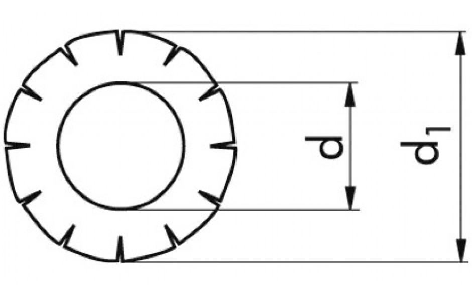 Fächerscheibe DIN 6798A - Federstahl - blank - M27=28mm