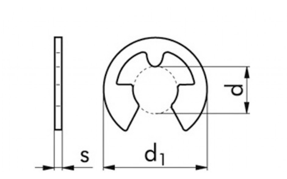 Sicherungsscheibe DIN 6799 - Federstahl - blank - D3,2