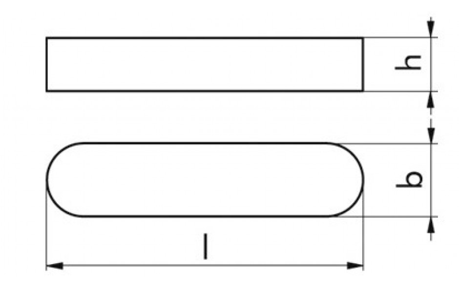Passfeder DIN 6885A - C45+C - blank - 10 X 8 X 16