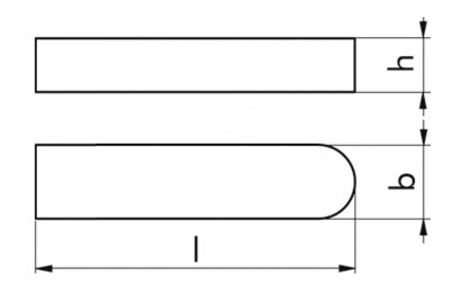 Passfeder DIN 6885AB - C45+C - blank - 12 X 8 X 32