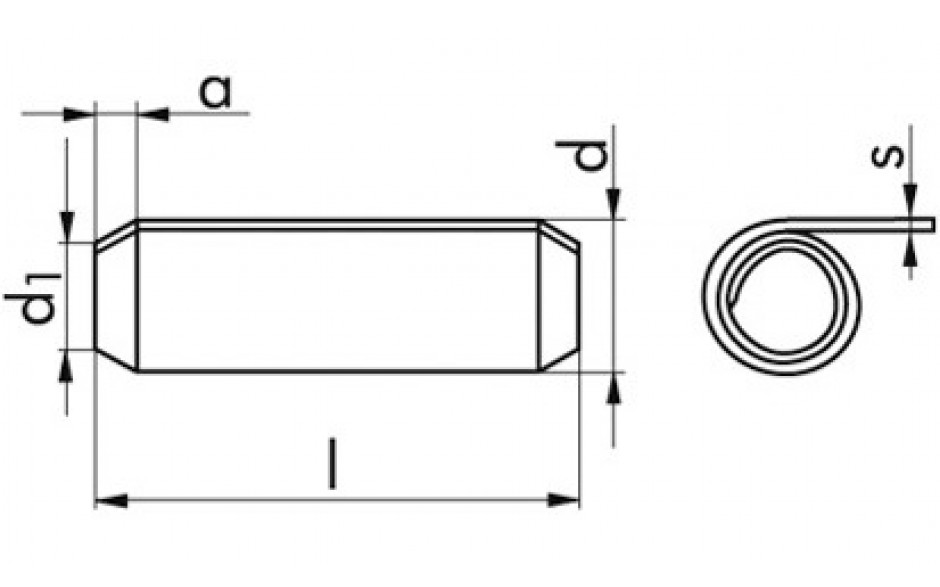 Spannstift ISO 8750 - Federstahl - Zinklamelle silber - 14 X 100