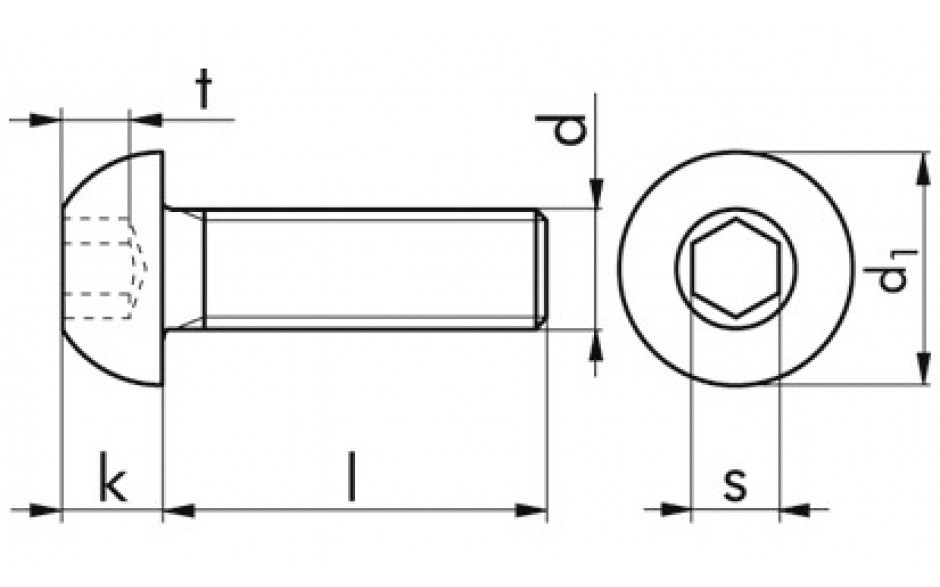 Halbrundkopfschraube ISO 7380-1 - 010.9 - Zinklamelle silber - M5 X 12
