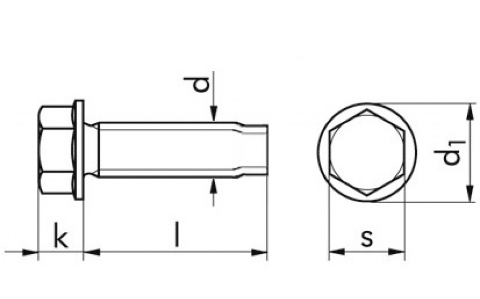 Gewindefurchende Schraube ~ DIN 7500DE - Stahl - verzinkt gelb - M10 X 25
