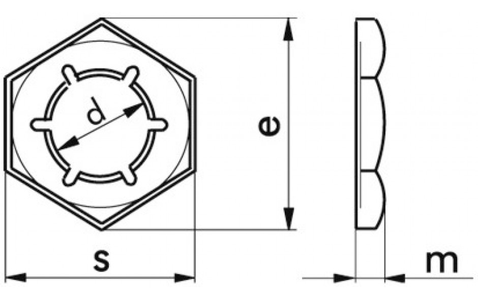 Sicherungsmutter DIN 7967 - Federstahl - blank - M12