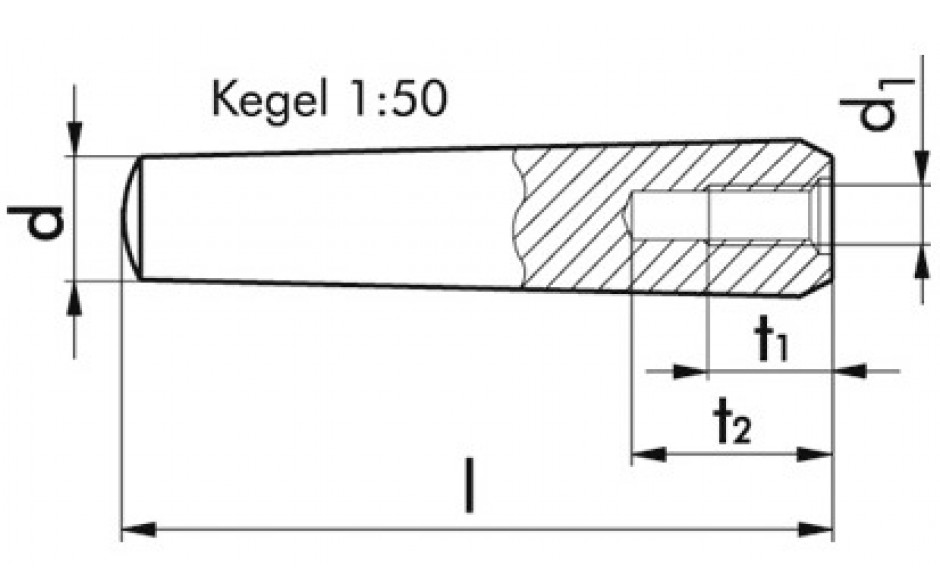 Kegelstift DIN 7978 - Stahl - blank - 12 X 60