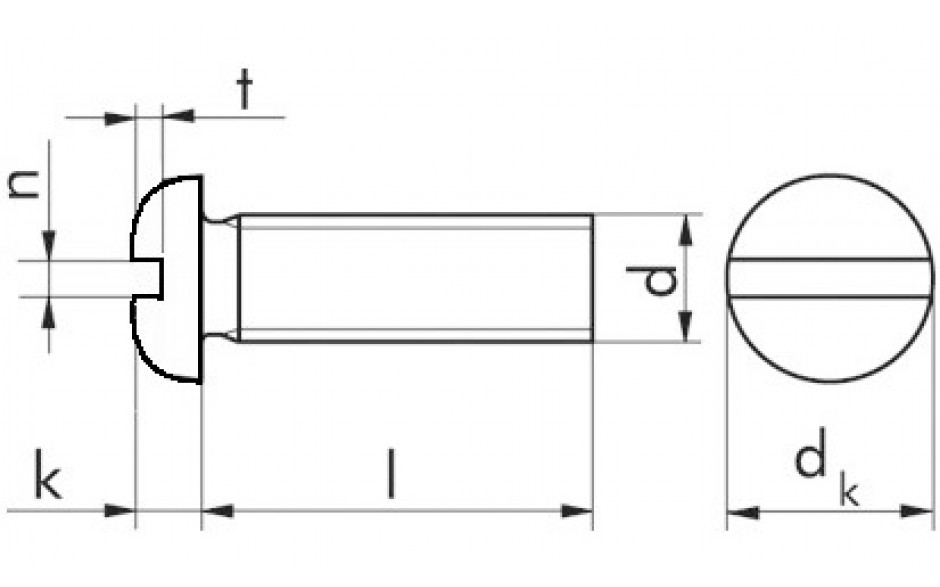 Flachkopfschraube DIN 85 - Polyamid 6.6 - M4 X 20
