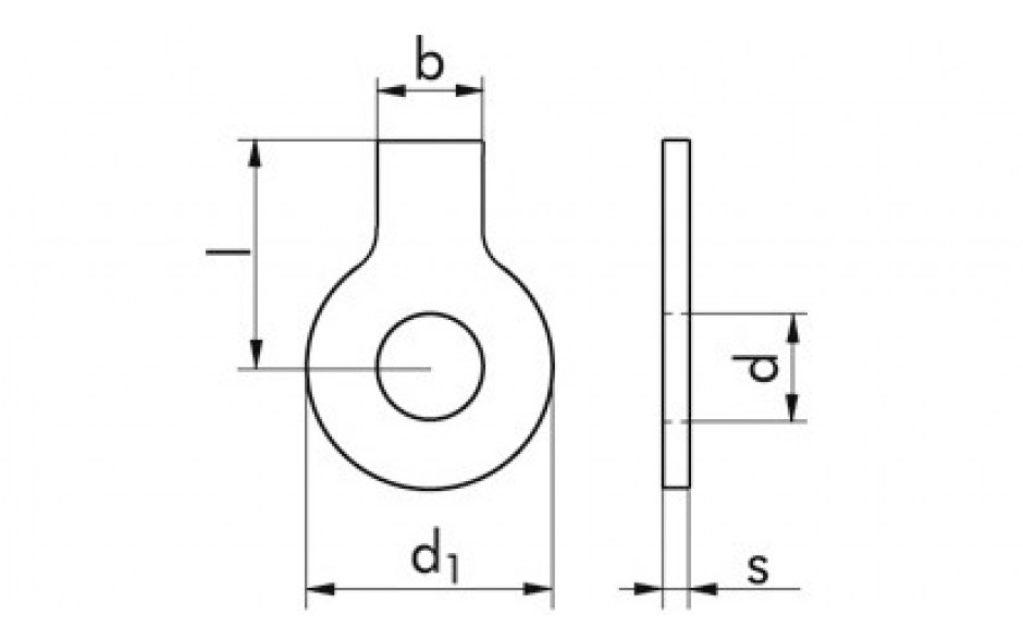 Sicherungsblech mit Lappen DIN 93 - Stahl - Zinklamelle silber - M36=37mm