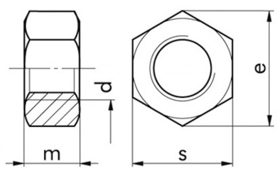 Sechskantmutter DIN 934 - I8I - blank - M12 X 1,5