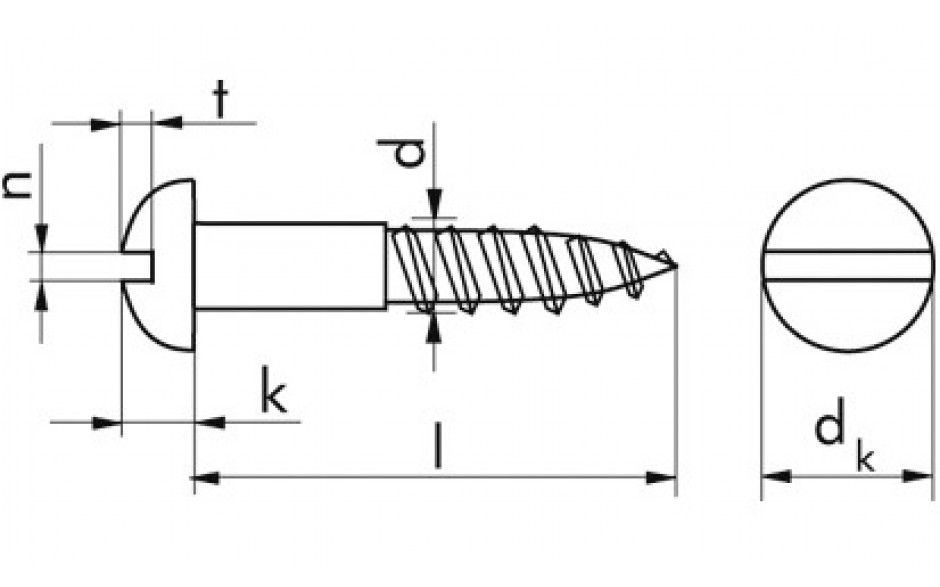 Halbrund-Holzschraube DIN 96 - A2 - 5 X 40