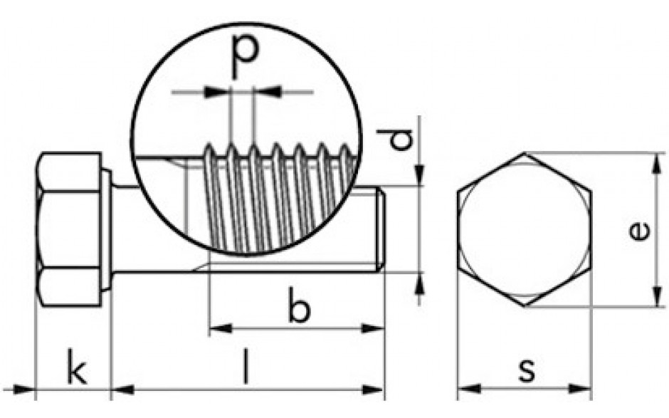 Sechskantschraube DIN 960 - 10.9 - blank - M12 X 1,5 X 110