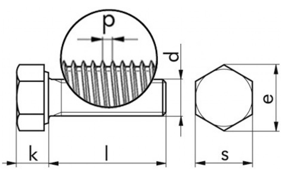 Sechskantschraube DIN 961 - 8.8 - Zinklamelle silber - M14 X 1,5 X 35
