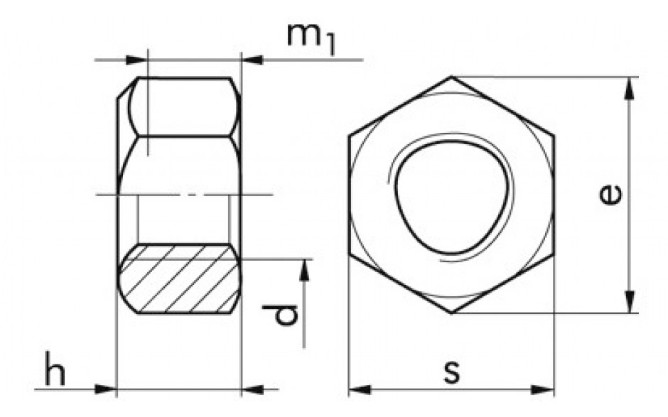 Sechskantmutter mit Klemmteil DIN 980V - 10 - Zinklamelle silber - M20