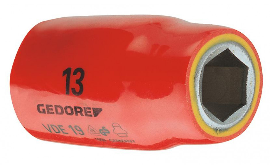 GEDORE VDE-Steckschlüsseleinsatz 1/2" 6-kant 15 mm -VDE 19 15- Nr.:6123160