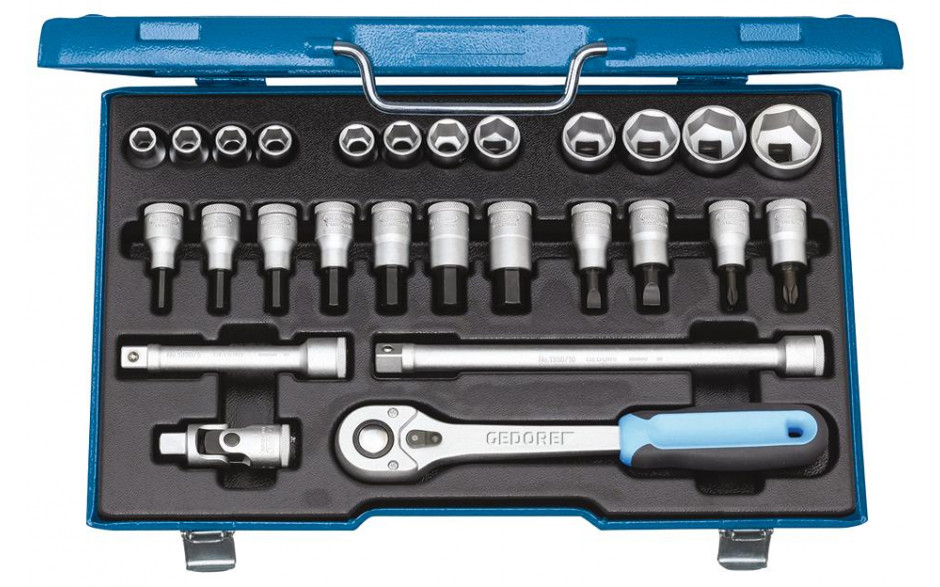 GEDORE 6-Kant-Steckschlüssel-Satz Antrieb 1/2" 19IMU-10/ 27-teilig SW 10-30