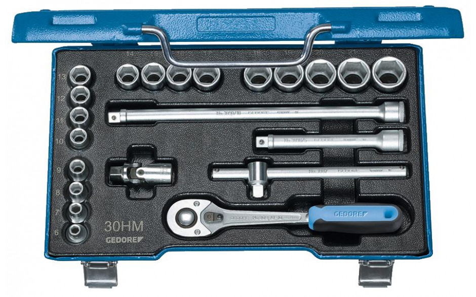 GEDORE 6-kant-Steckschlüssel-Satz Antrieb 3/8" 30HMU-10 /23-teilig SW 6-22 mm