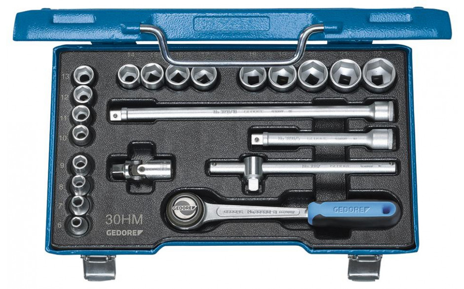 GEDORE Steckschlüssel-Satz 3/8" 22-teilig 6-kant 6-22 mm -30 HMU-3- Nr.:6238300