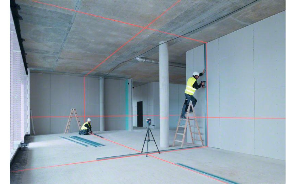 Linienlaser GLL 3-80 C, mit 4 x 1,5-V-LR6-(AA)-Batterien, Akku-Adapter