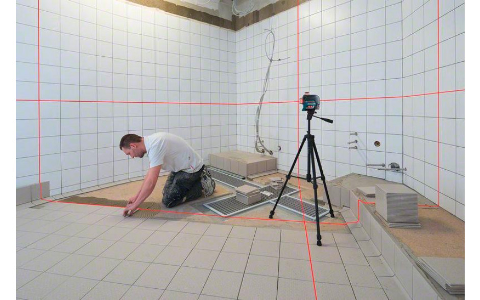 Linienlaser GLL 3-80 C, mit 4 x 1,5-V-LR6-(AA)-Batterien, Akku-Adapter