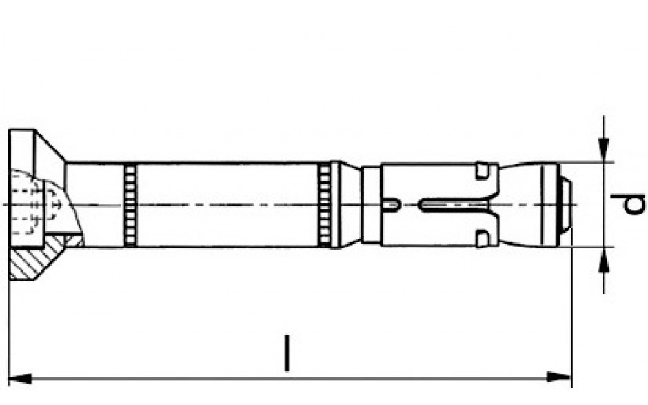 Schwerlastanker SZ-SK - mit Senkkopf - Stahl - verzinkt blau - 15-50/135
