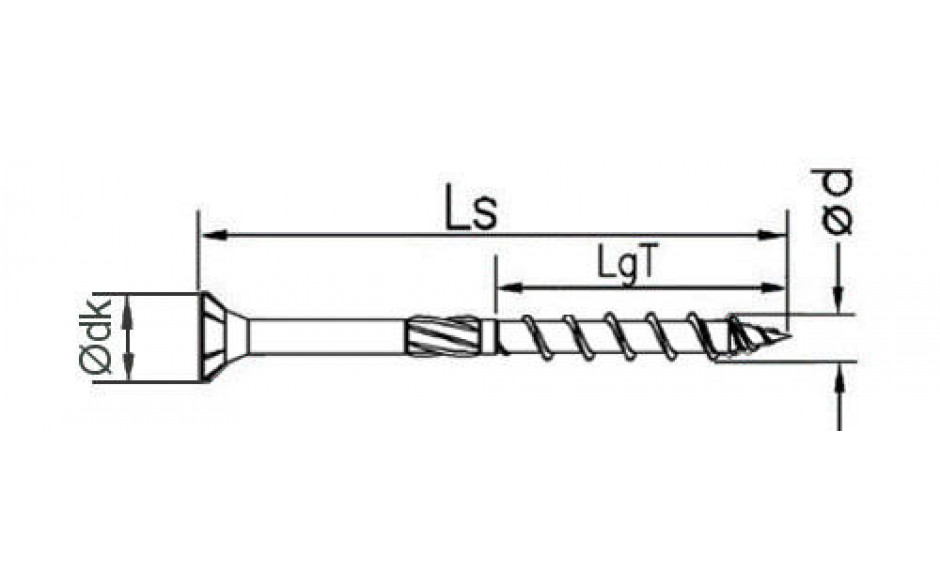 Holzbauschraube StarDrive GPR® - Senkrippenkopf - BlueWin - 8 X 80/54 - TX40 - ETA 12/0373