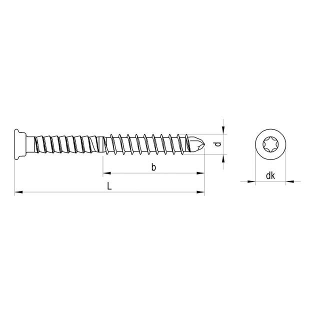 RECA sebS ultra Bohrschraube Stufenkopf - Holz/Holz - A2 - 5,5 X 50 - TX20