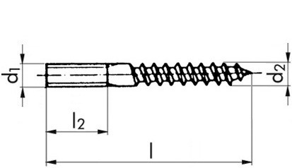Stockschraube mit 6KT-Schlüsselfläche - Stahl - verzinkt blau - 12 X 120 - SW10/TX30