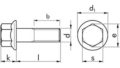 Sechskantschraube mit Flansch DIN 6921 - A2-70 - M6 X 50