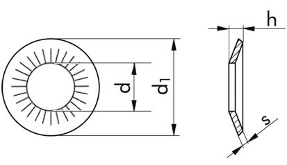 Kontaktscheibe NFE 25511 - Form S - A2 - M6=6,1mm
