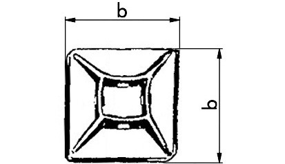 Klebesockel für Kabelbinder 4,8 - 28 X 28 mm