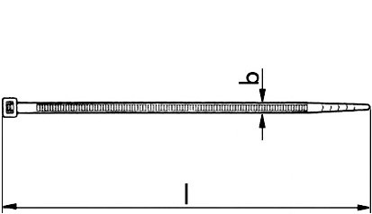 Kabelbinder - natur - mit Metallzunge - 186 X 4,5 mm (L x B)
