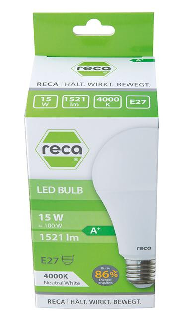 RECA LED BULB 15W E27 NEUTRALWEIß 1521LM