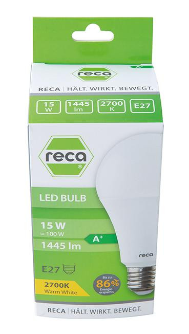 RECA LED BULB 15W E27 WARMWEIß 1445LM