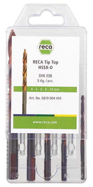 RECA TIP TOP Spiralbohrer Starter HSSX-O Set 5-teilig 4 - 10 mm