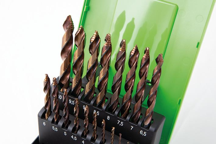 RECA Spiralbohrerkassette TIP TOP HSSX-O DIN 338 Durchmesser 1 - 10 mm 19-teilig Durchmesser