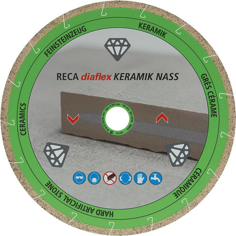 RECA diaflex Diamanttrennscheibe Spezial Keramik Nassschnitt 300mm