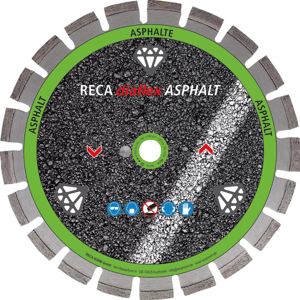RECA diaflex Asphalt, Ø 400 mm, Bohrung Ø 30 bzw. 25,4 mm