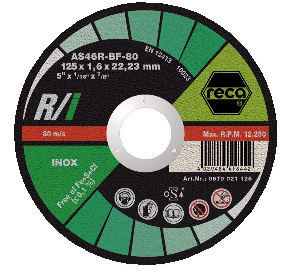 RECA Trennscheibe R/I gerade Durchmesser 230 mm Stärke 2,5 mm Bohrung 22,23 mm